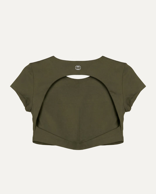 Heritage Olive Green Cut-Out Tee