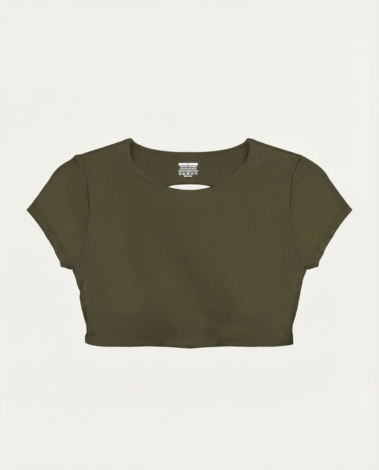 Heritage Olive Green Cut-Out Tee